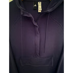 Adidas Women's Ribbed Cotton Half-Zip Hoodie Medium Navy Blue