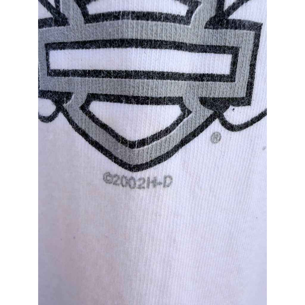 Harley Davidson Willie G Skull Sturgis 2002 Pocket T Shirt Mens Large White