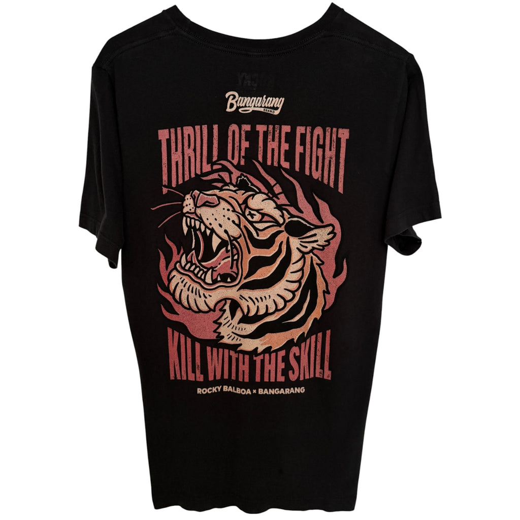 Bangarang Men's Black Rocky Balboa Thrill of the Fight / Kill with the Skill T-Shirt — back view