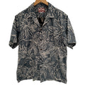RJC Hawaiian Shirt Mens XL Gray Leaf Print Made In Hawaii Aloha Camp Shirt