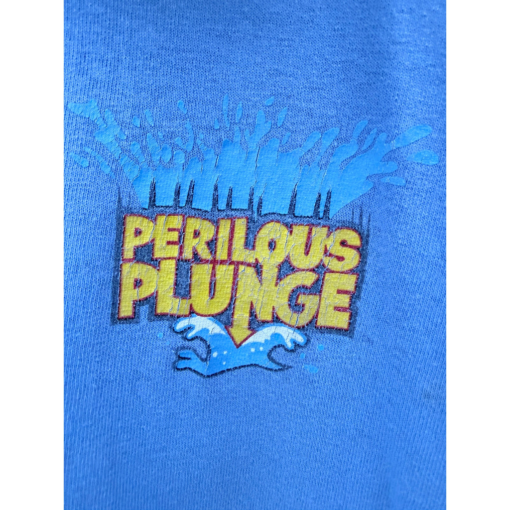 Knott’s Berry Farm Perilous Plunge T Shirt Mens Large Blue Graphic Tee