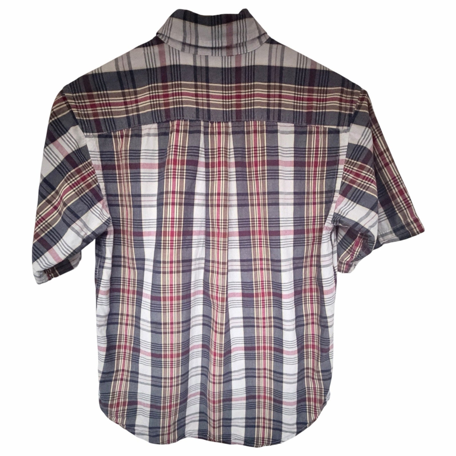 Polo Ralph Lauren Boys Plaid Button Down Shirt Youth Medium Short Sleeve