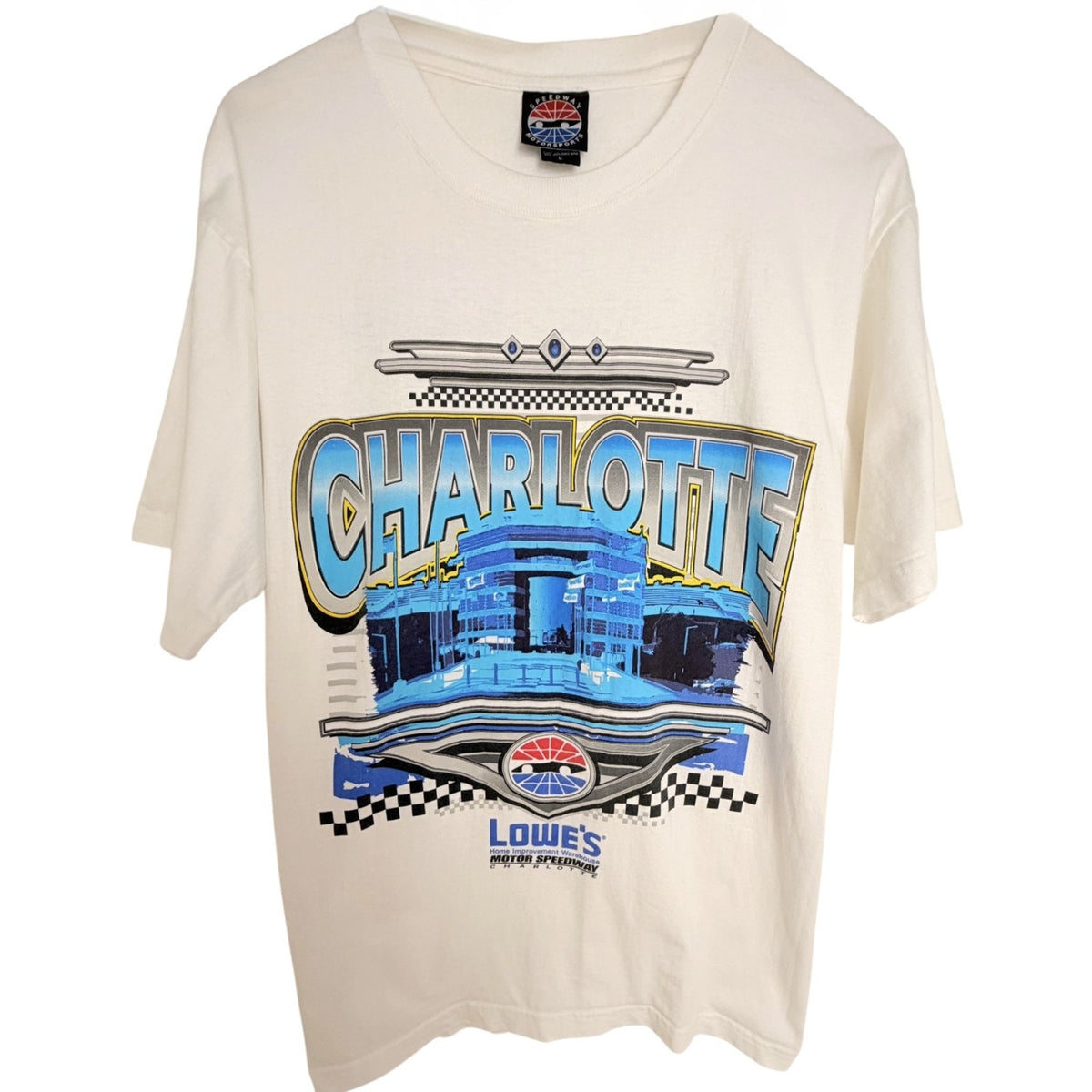 Speedway Motorsports White Cotton T-Shirt - Men's L