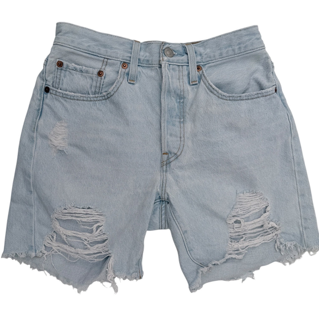 Levis 501 Distressed Denim Shorts Womens Size 26 Light Wash Cutoff Jean Shorts