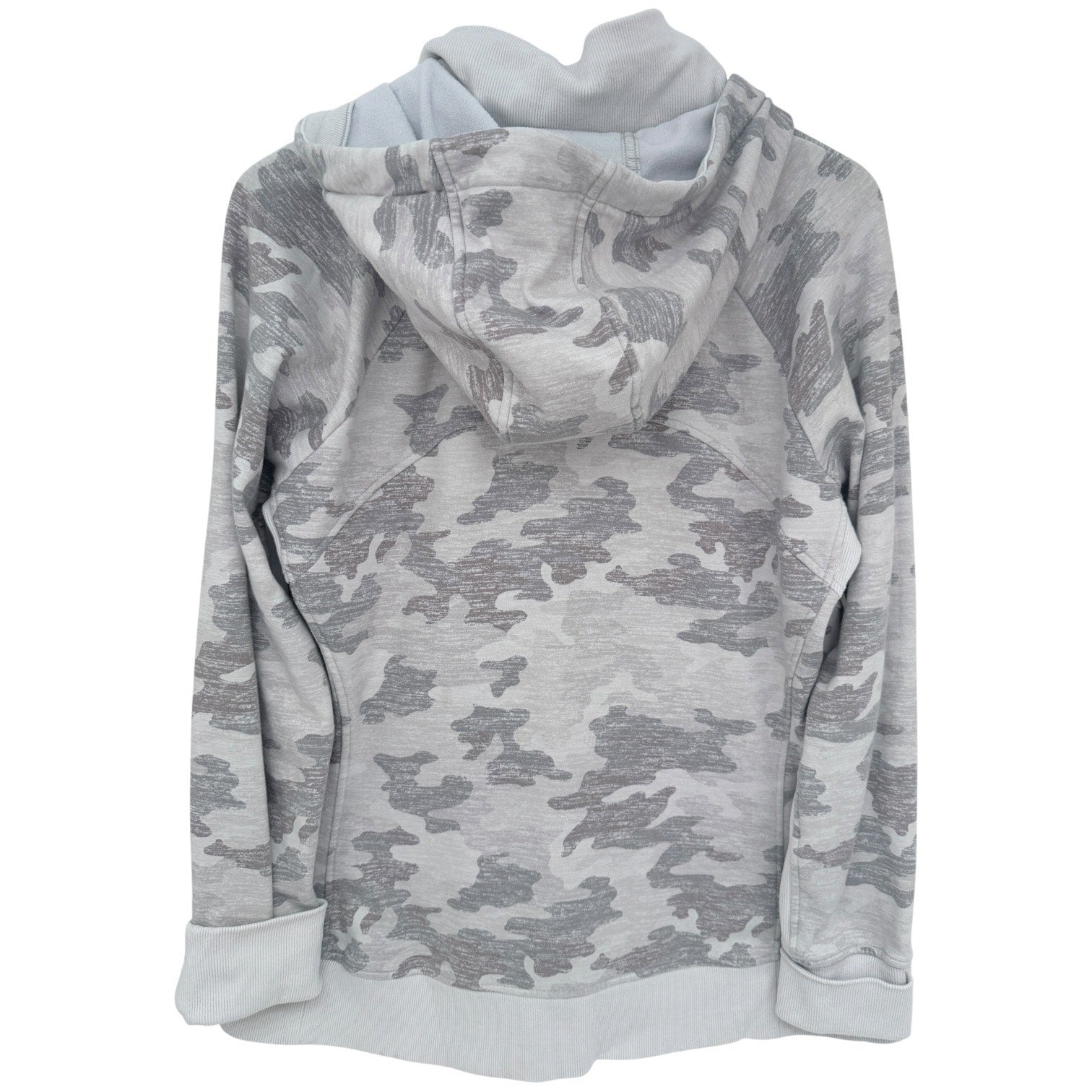 Athleta Full Zip Hoodie Womens XL Gray Camo Athletic Sweatshirt
