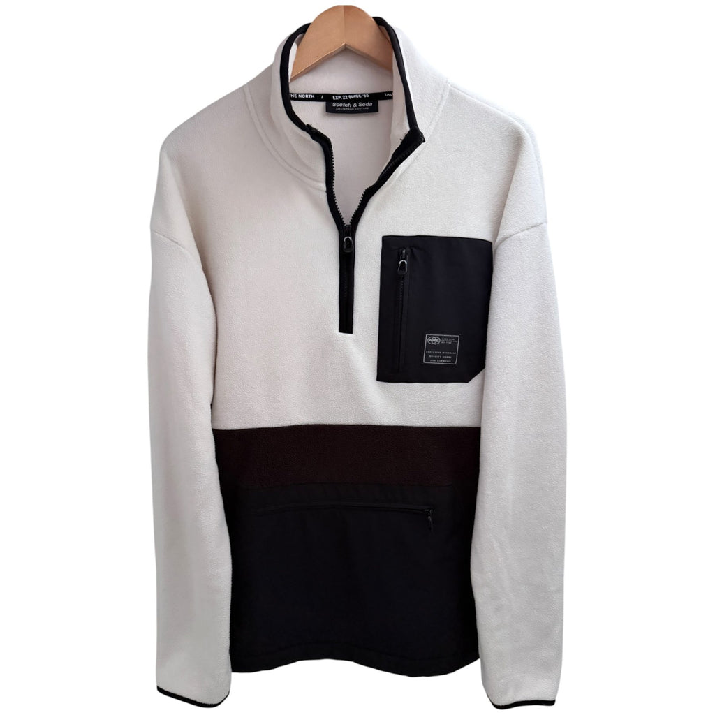 Scotch & Soda Men's White Tales From the North Fleece — front view