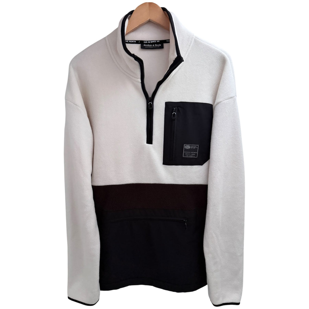 Scotch & Soda Men's White Tales From the North Fleece — front view
