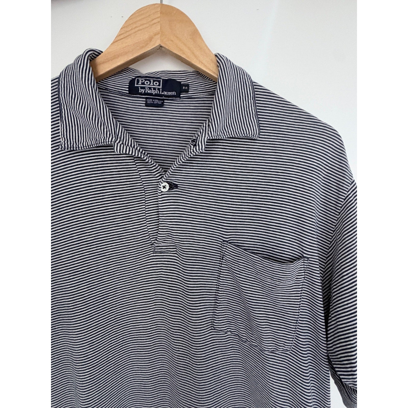 Polo Ralph Lauren Blue White Striped Polo Shirt Medium