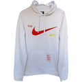 Nike Hoodie Mens Large White Swoosh Graphic Pullover Sweatshirt Athletic