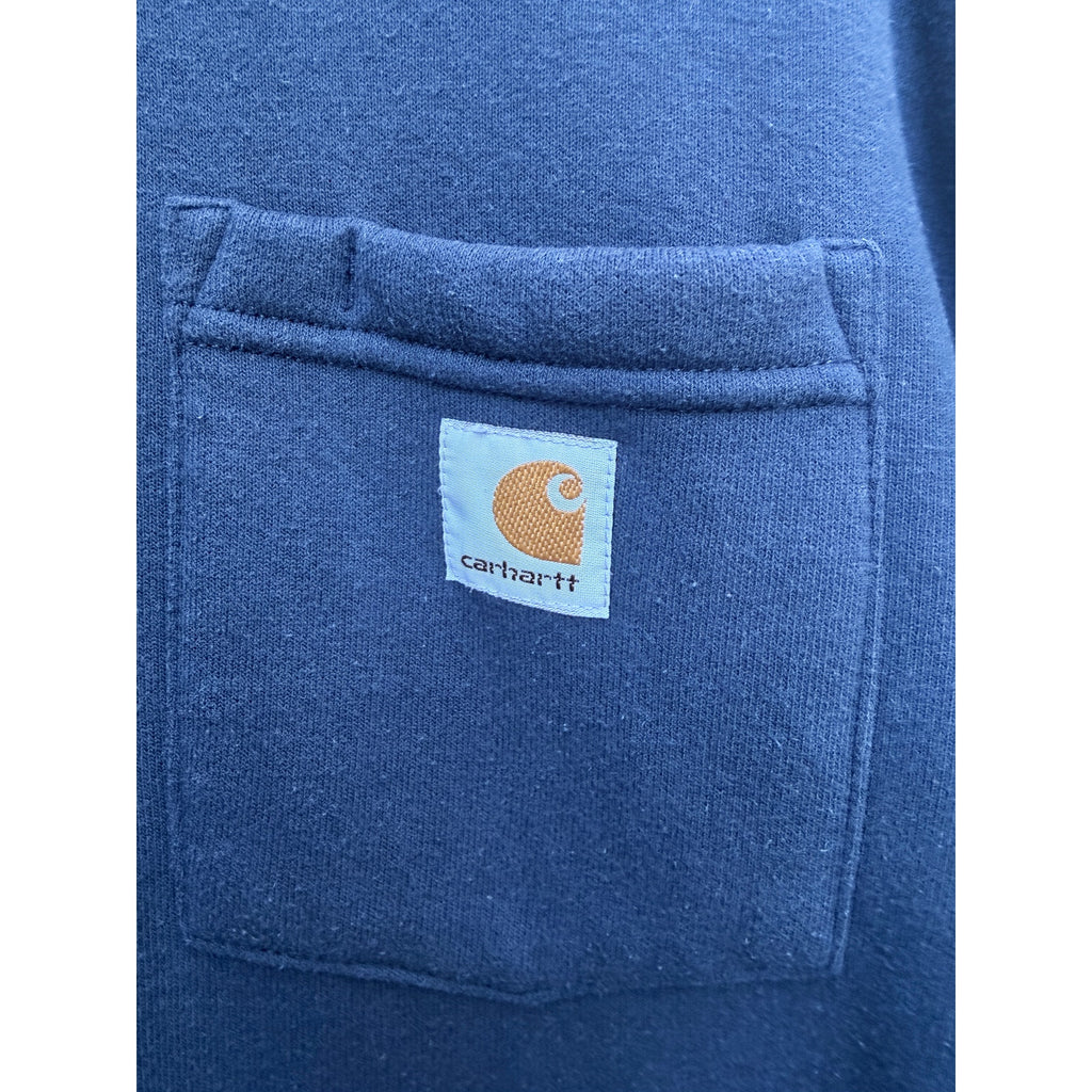 Carhartt Pocket Sweatshirt Mens Large Tall Blue Original Fit Workwear Crewneck