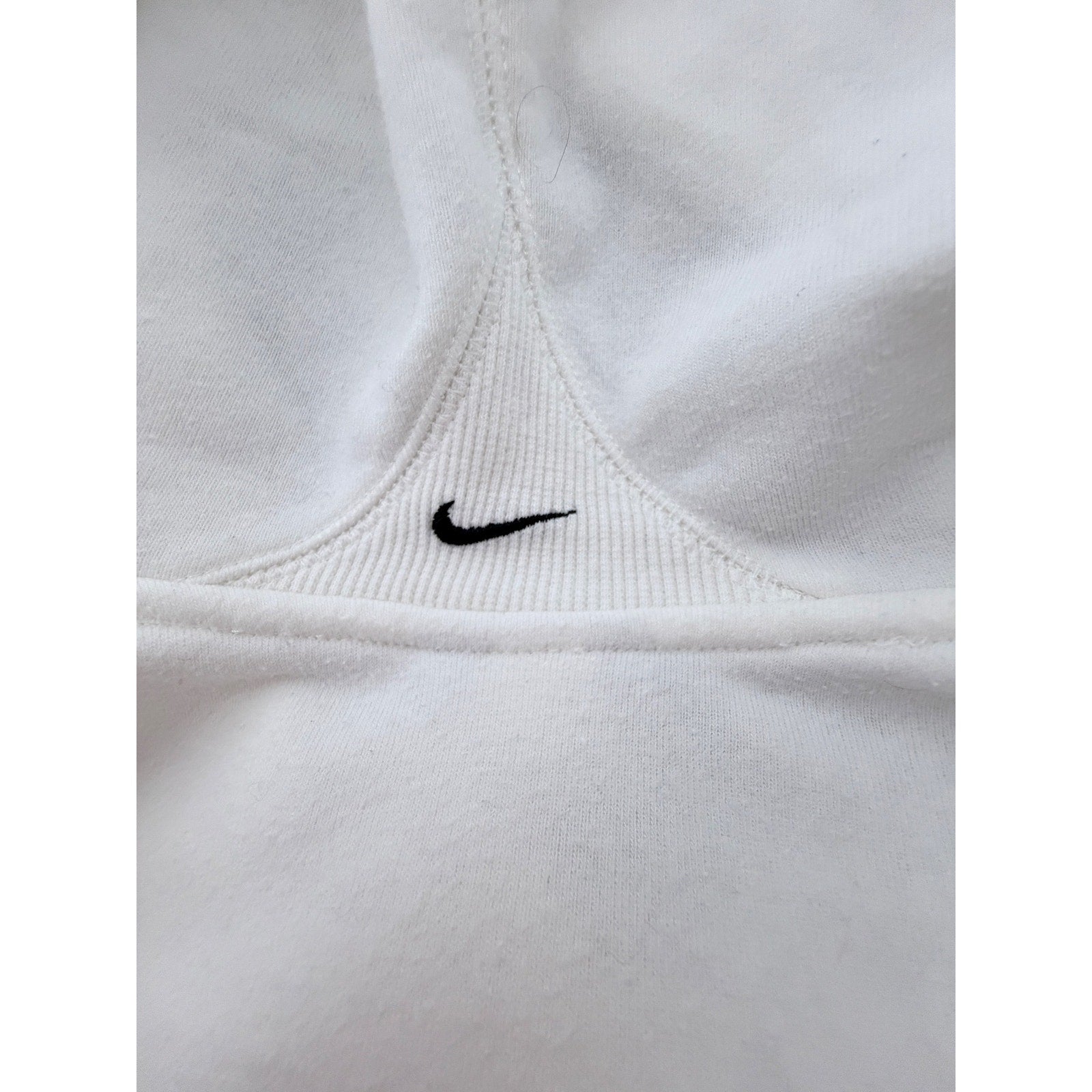 Nike Womens Medium Full Zip Hoodie White Fleece Sweatshirt Swoosh Y2K