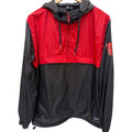 Chicago Bulls 1966 Windbreaker Jacket Mens Medium Black Red Hooded Half Zip NBA