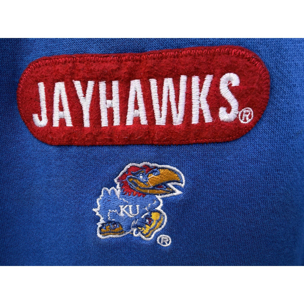 Kansas Jayhawks Hoodie Mens XL Blue Red Embroidered Logo College Sports