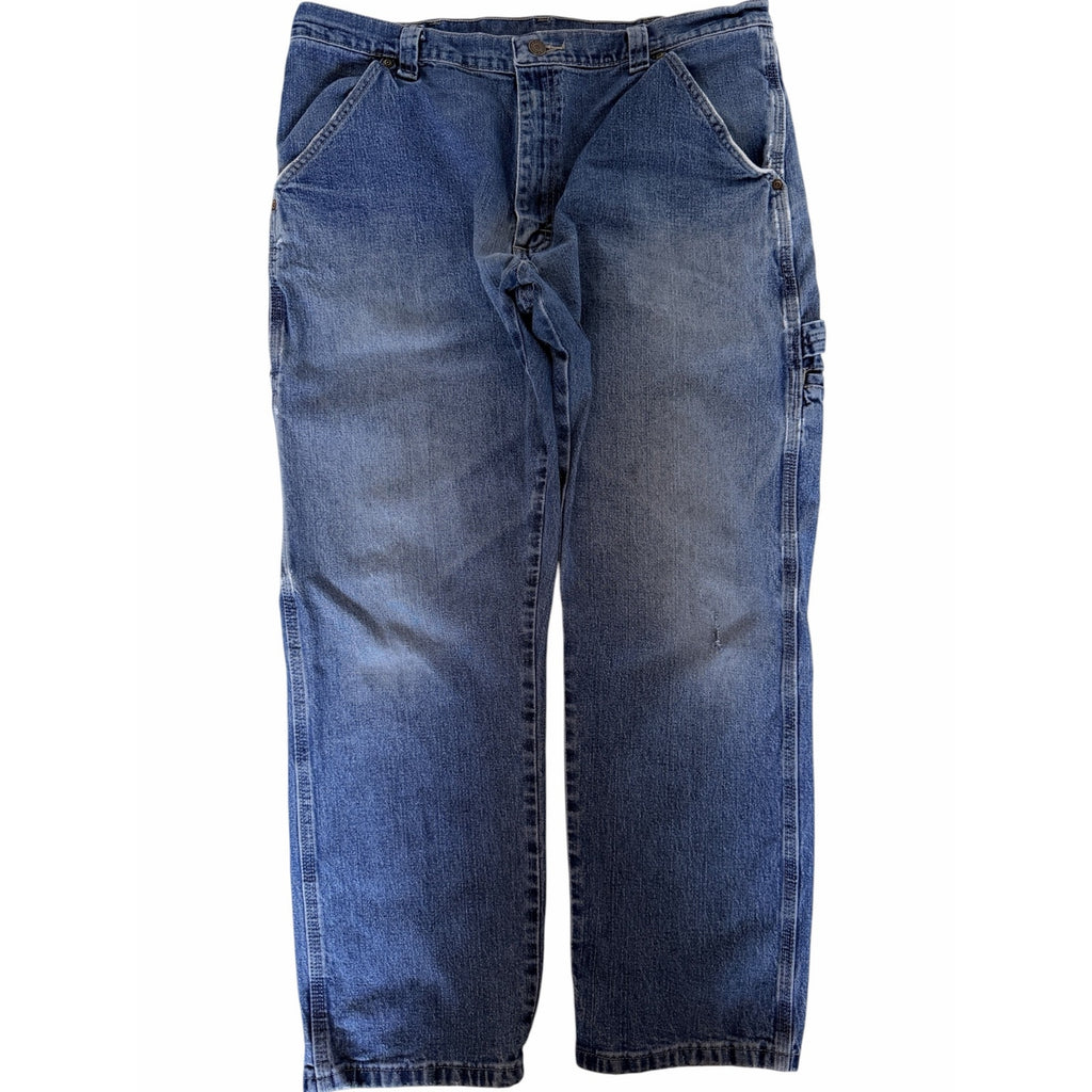 Wrangler Carpenter Jeans Mens 36x30 Blue Denim Workwear Utility Pants