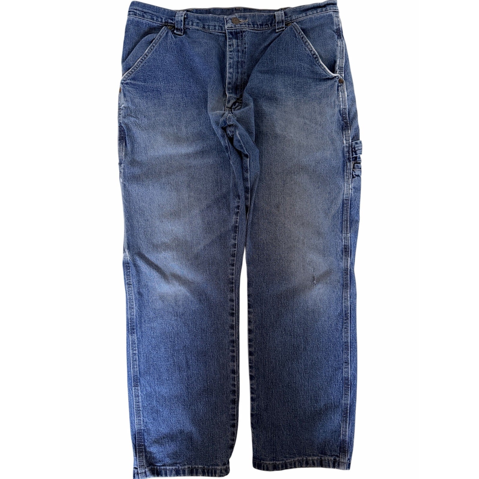 Wrangler Carpenter Jeans Mens 36x30 Blue Denim Workwear Utility Pants