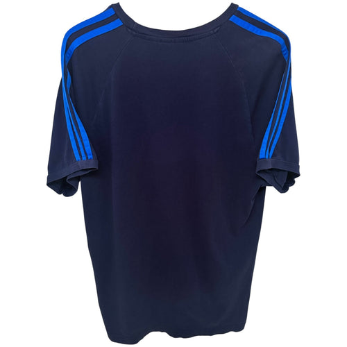 adidas Men's Navy Blue Rugby Raglan Crewneck T-Shirt — back view