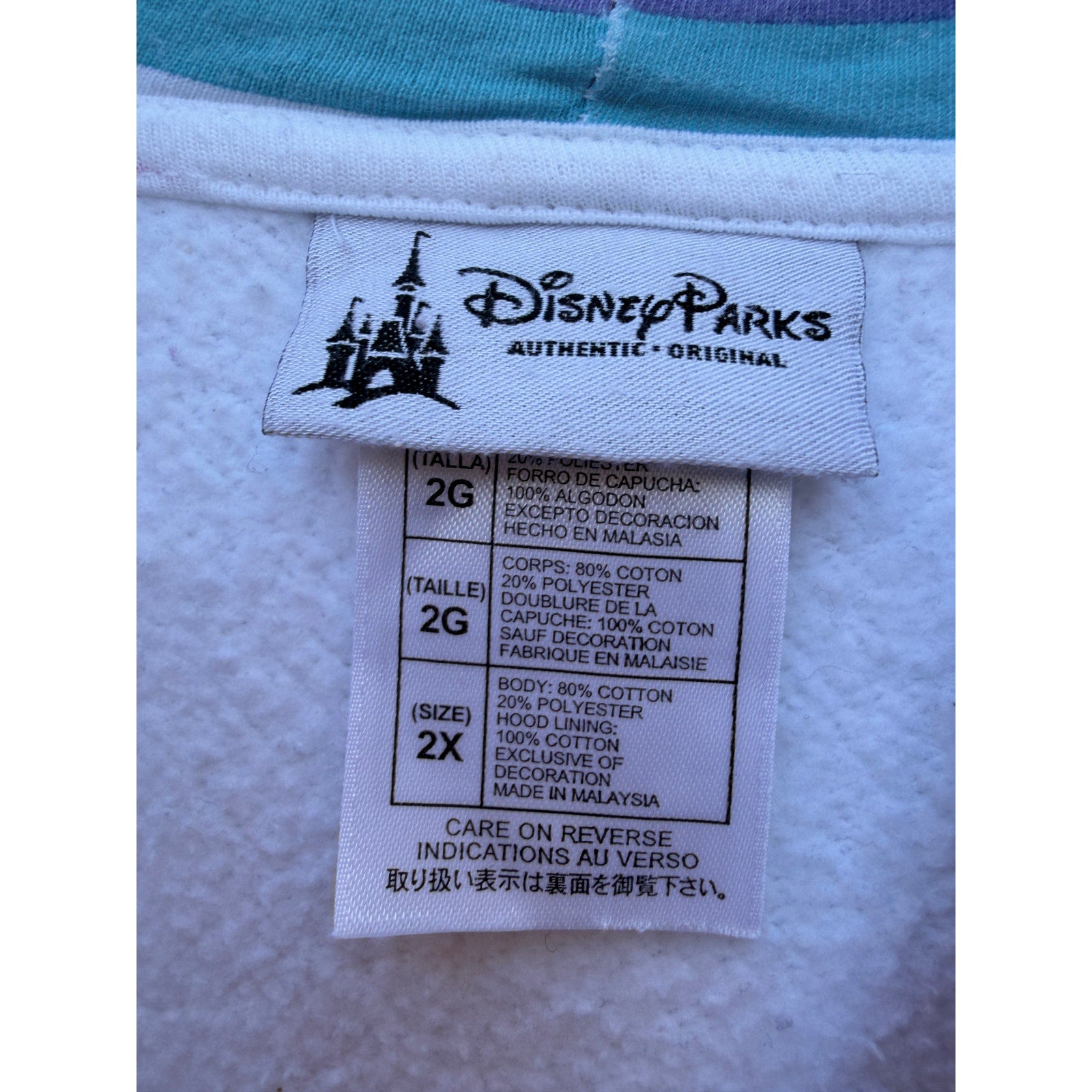 Disneyland 50th Anniversary Hoodie Womens 2XL White Mickey Full Zip Disney Parks