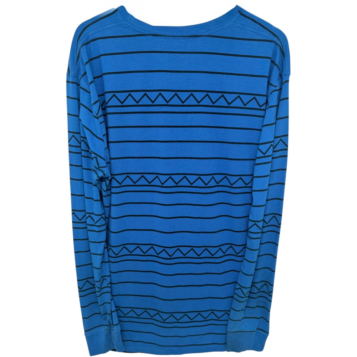 Zoo York Men's Blue Rugby Crewneck Striped T-Shirt — back view