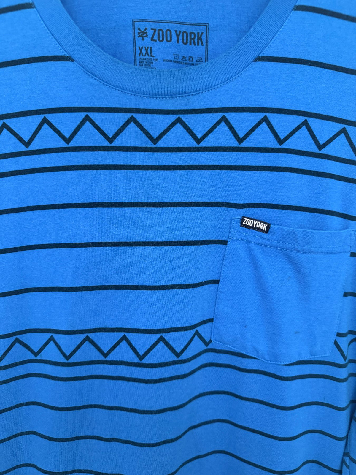 Zoo York Men's Blue Rugby Crewneck Striped T-Shirt — view 4