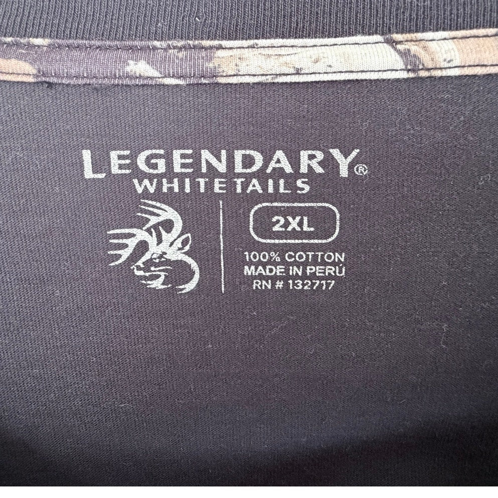 Legendary Whitetails Long Sleeve Shirt Mens 2XL Black Deer Hunting Graphic
