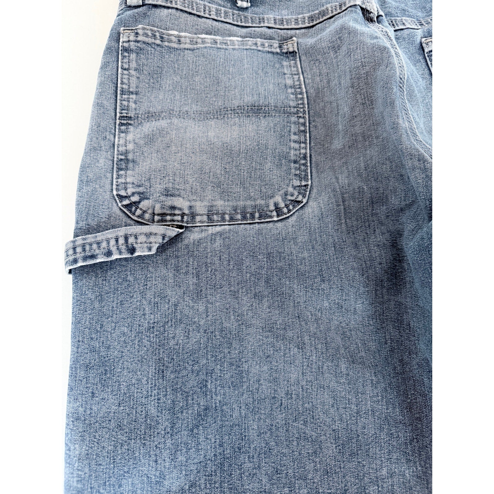 Wrangler Carpenter Jeans Mens 36x30 Blue Denim Workwear Utility Pants