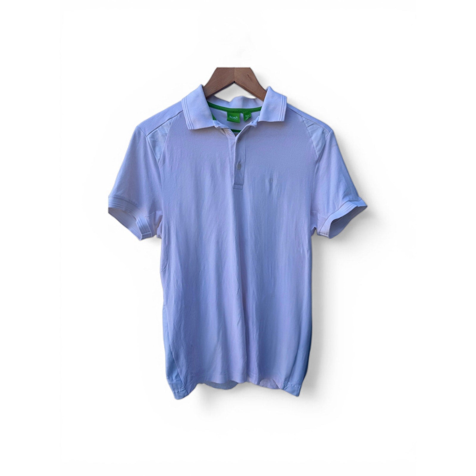 Hugo Boss Polo Shirt Mens Small White Short Sleeve Cotton