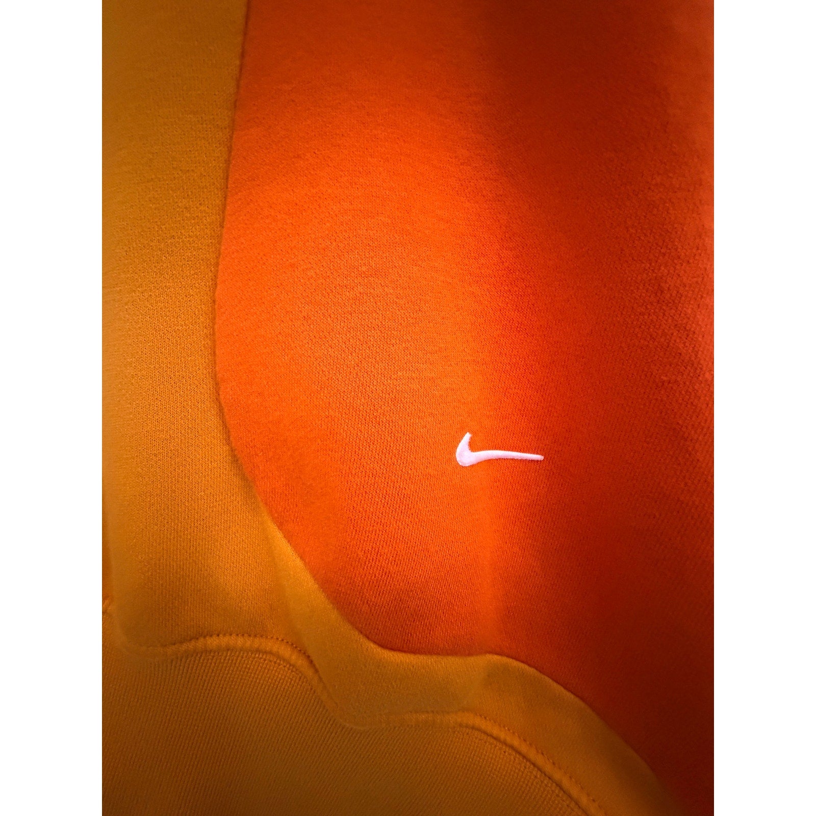 Nike Women's Color Clash Fleece Cropped Sweatshirt Medium Orange - product photo 6
