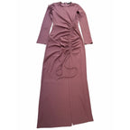 Zara Women's Mauve Ruched Drawstring Maxi Dress Small - product photo 6