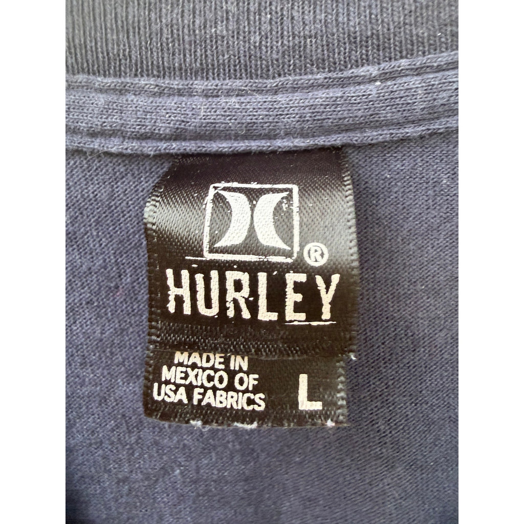 Hurley Graphic T Shirt Womens Large Navy Blue Logo Surf Skate Style Tee