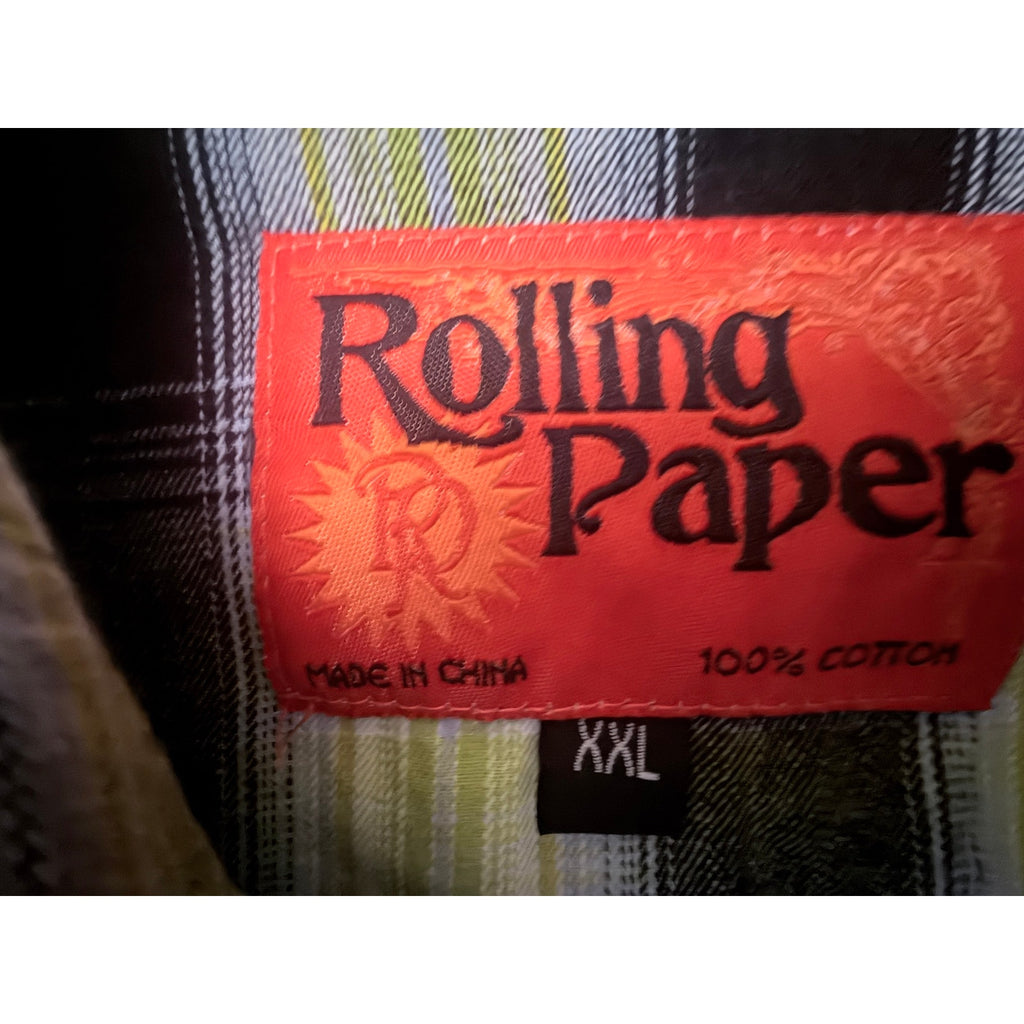 Rolling Paper Co Plaid Snap Shirt Mens XXL