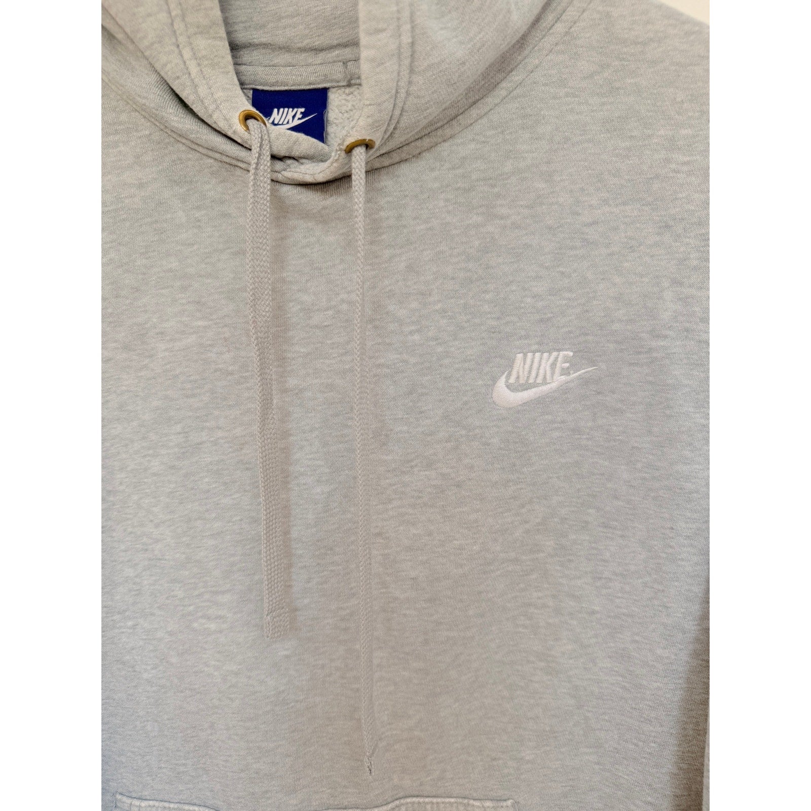 Nike Hoodie Mens Large Gray Pullover Swoosh Pocket Athletic Casual