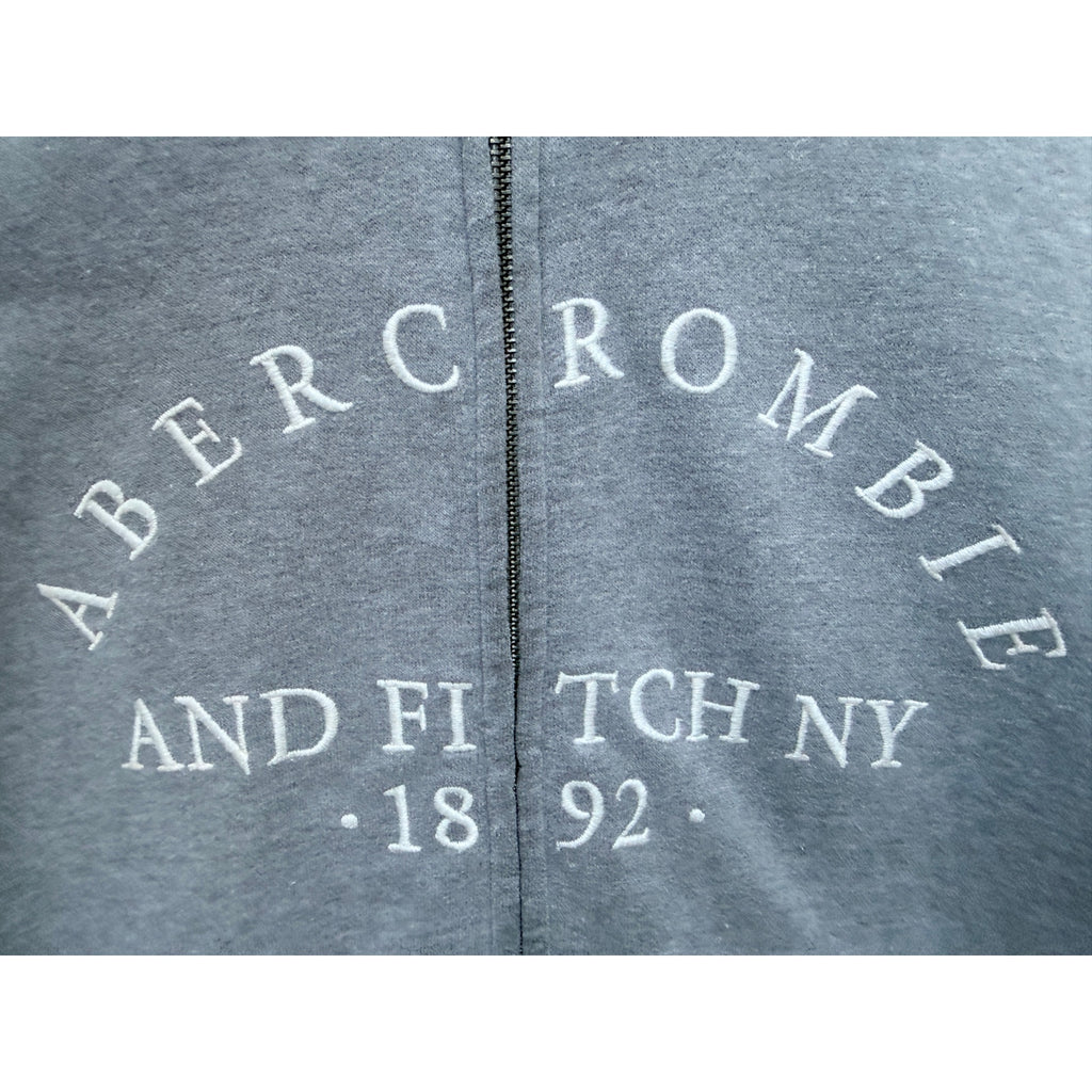 Abercrombie & Fitch Hoodie Womens XS Gray Full Zip Logo Sweatshirt Casual