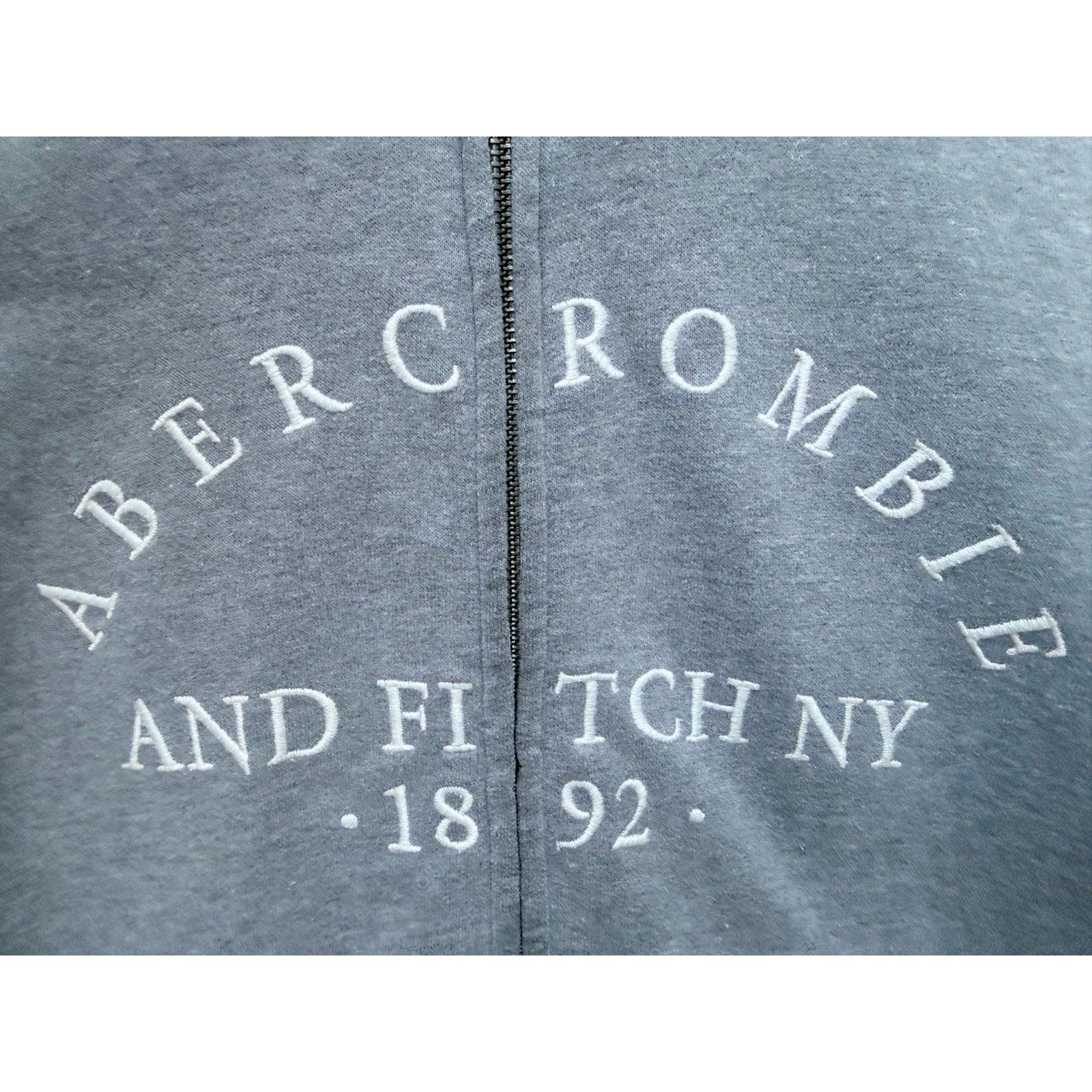 Abercrombie & Fitch Hoodie Womens XS Gray Full Zip Logo Sweatshirt Casual