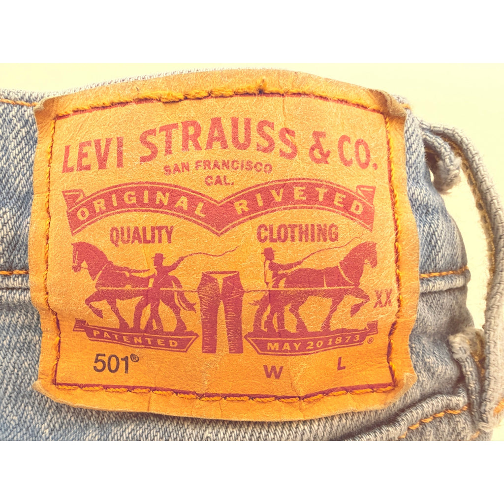 Levi's 501 Original Fit Distressed Straight Jeans Womens 28x30 detail image 8