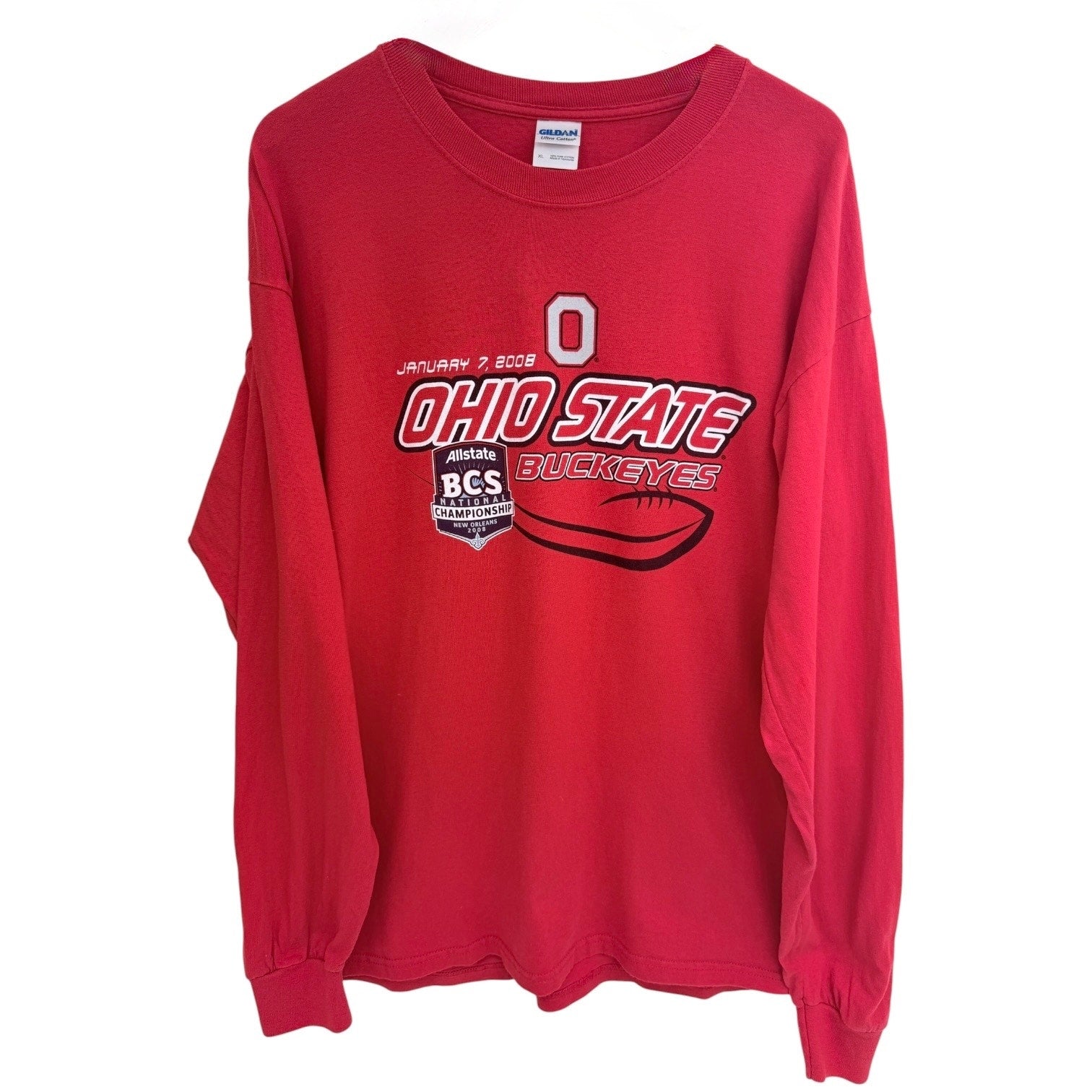 Ohio State Buckeyes BCS National Championship Long Sleeve Shirt Mens XL Red