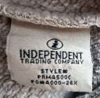 Independent Trading Company Men's Beige Hooded Hoodie — brand label