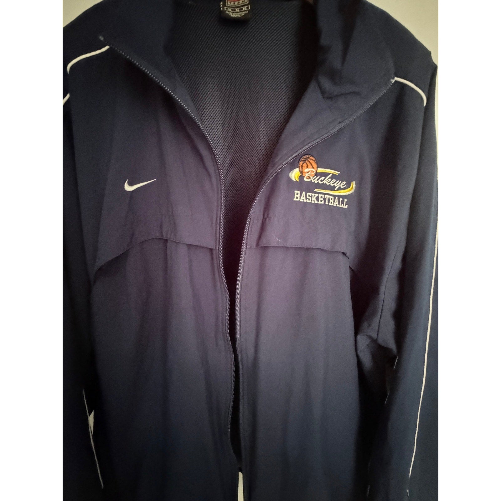 Nike Buckeye Basketball Full Zip Track Jacket Navy Mens XL