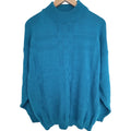American Pride Mock Neck Sweater Womens 22W Blue USA Made Knit Pullover