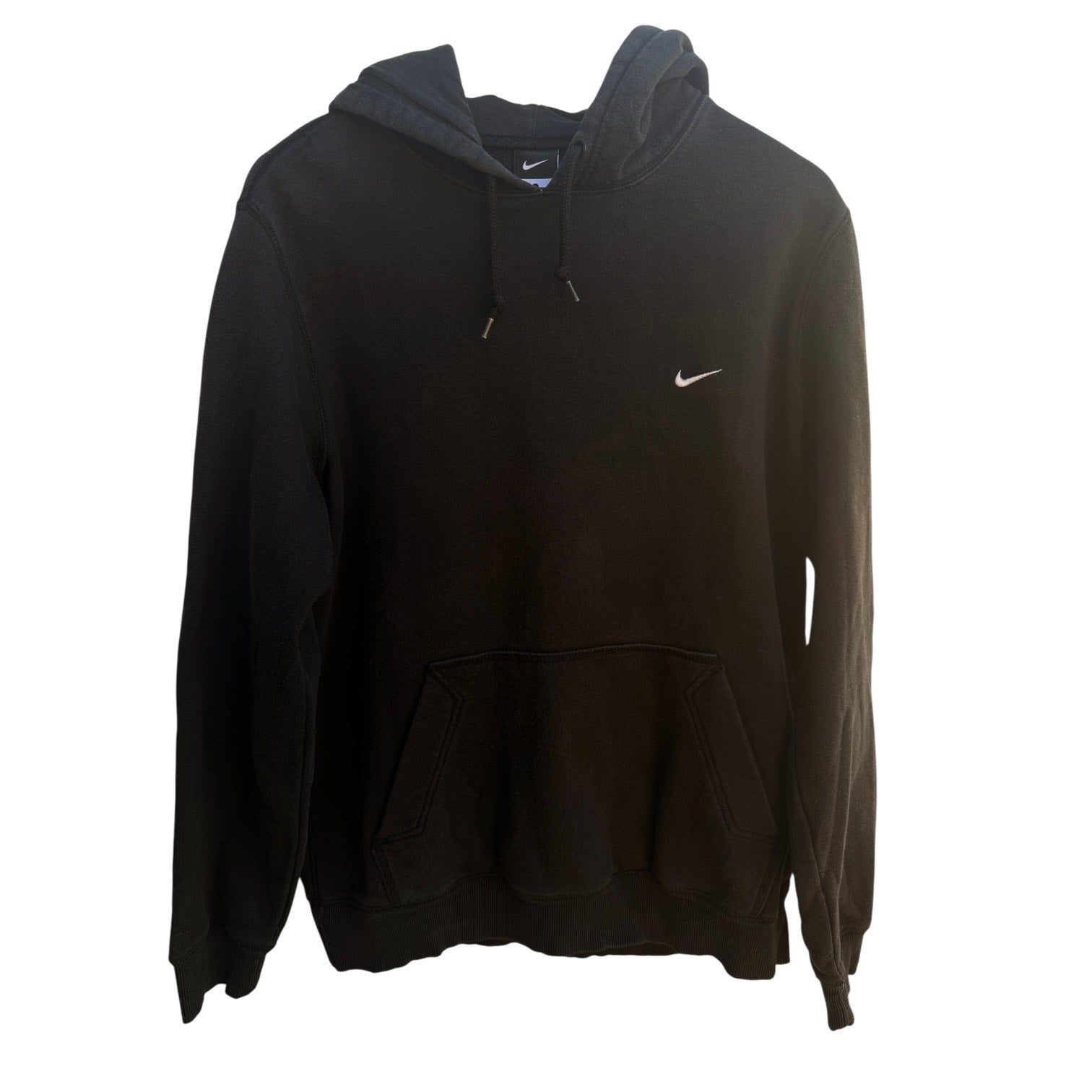 Nike Hoodie Mens Large Black Swoosh Pullover Sweatshirt