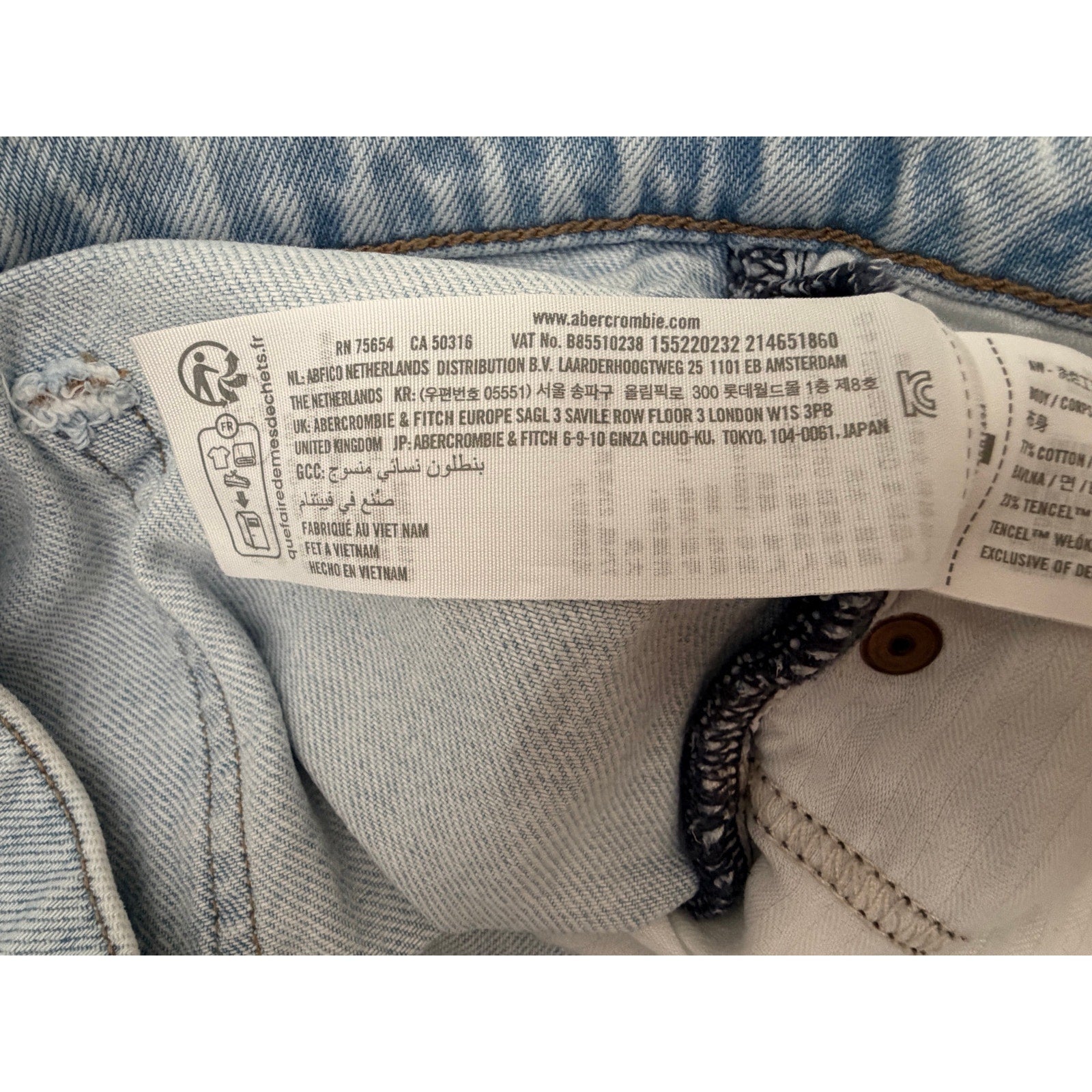 Abercrombie Women's High-Rise Wide-Leg Jeans 22S Light Wash