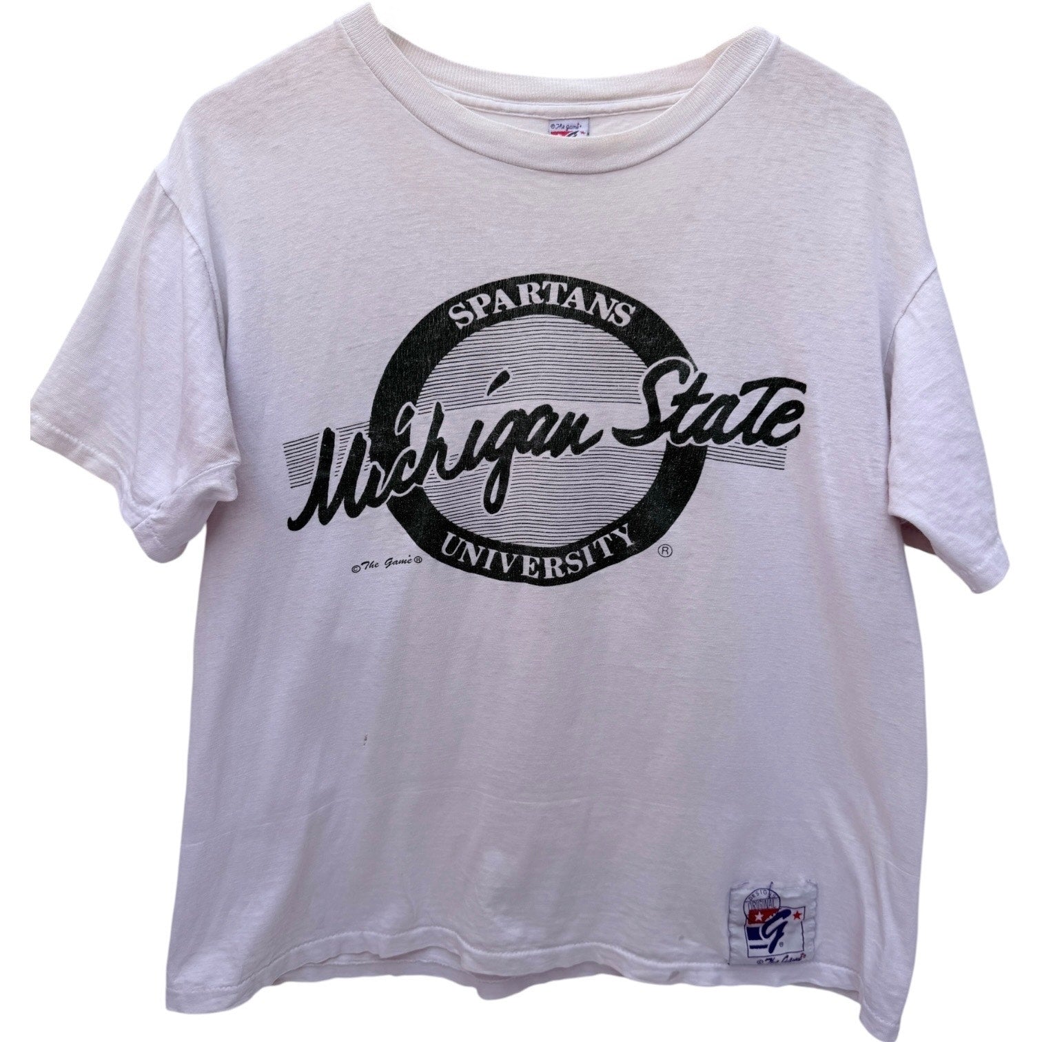 Michigan State Spartans T Shirt Mens Large White Graphic College NCAA The Game
