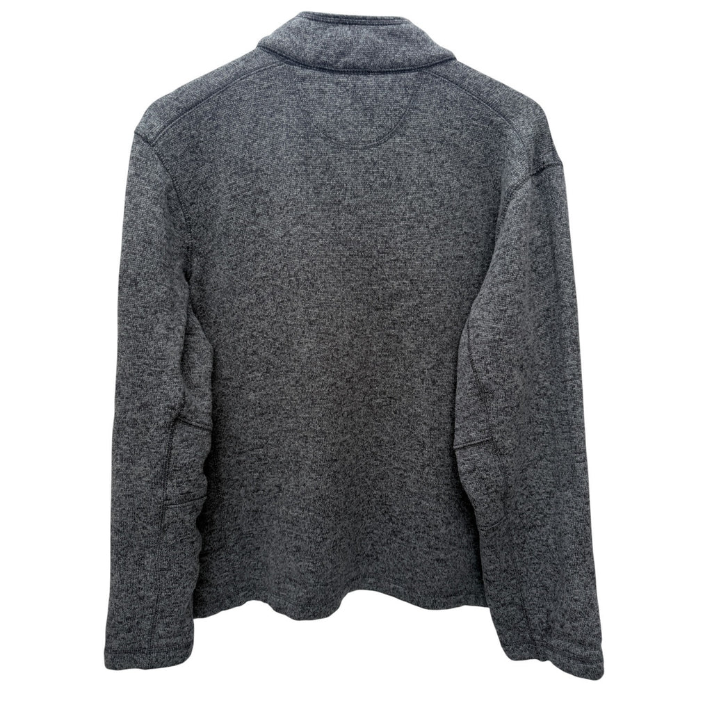 Woolrich Mens Pullover Fleece Sweater Gray Button Neck Pocket Adult Large