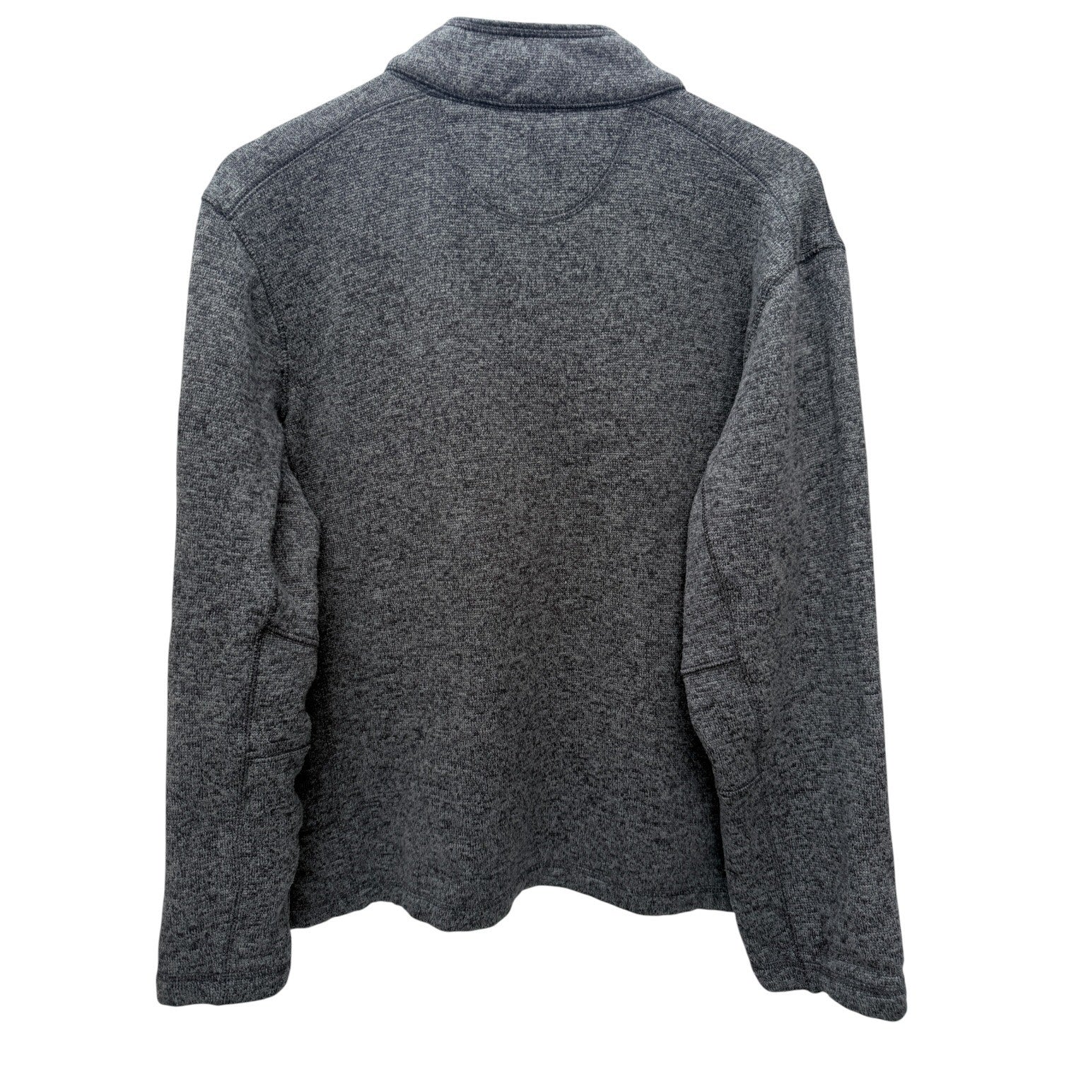 Woolrich Mens Pullover Fleece Sweater Gray Button Neck Pocket Adult Large