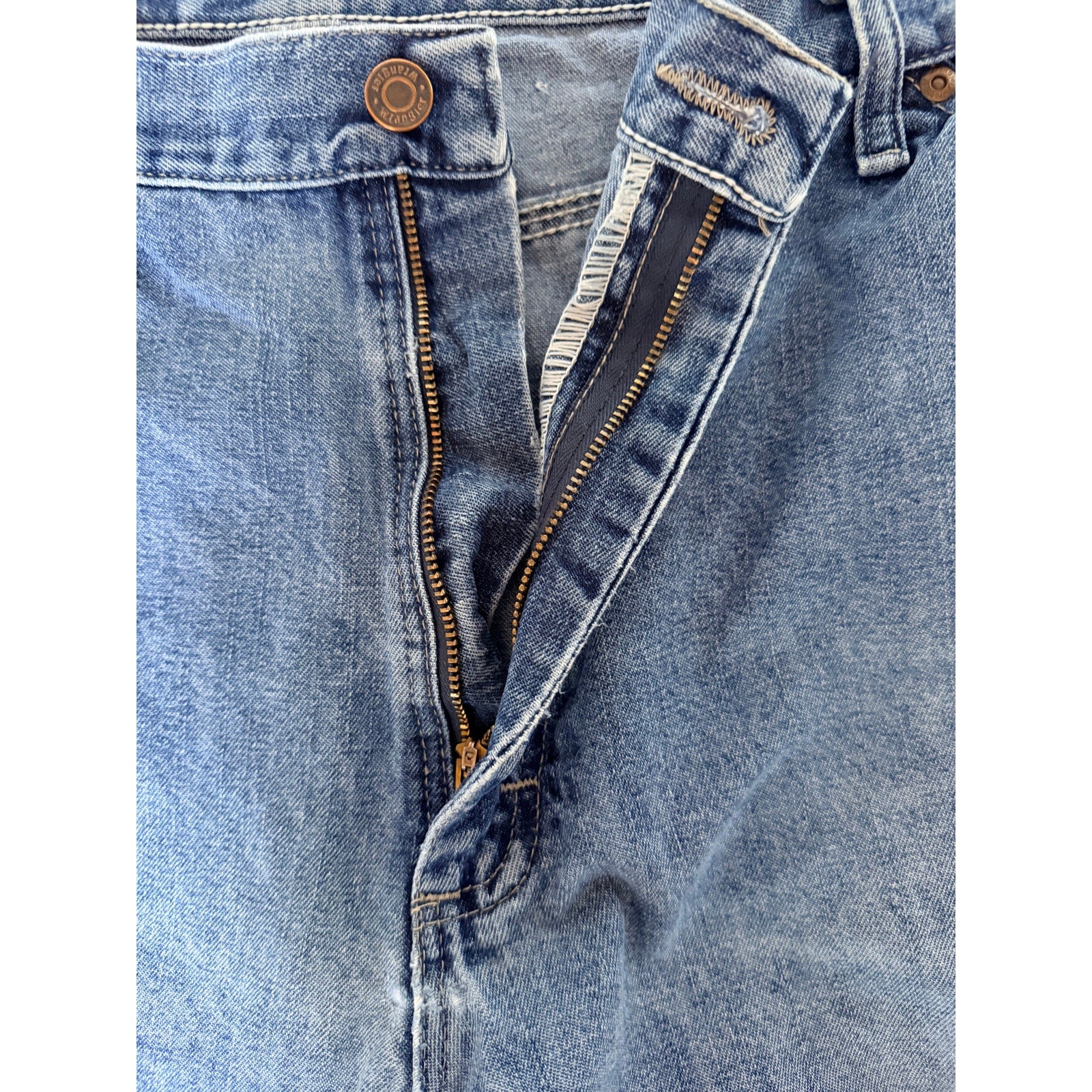 Wrangler Carpenter Jeans Mens 38x30 Blue Denim Workwear Utility Pants