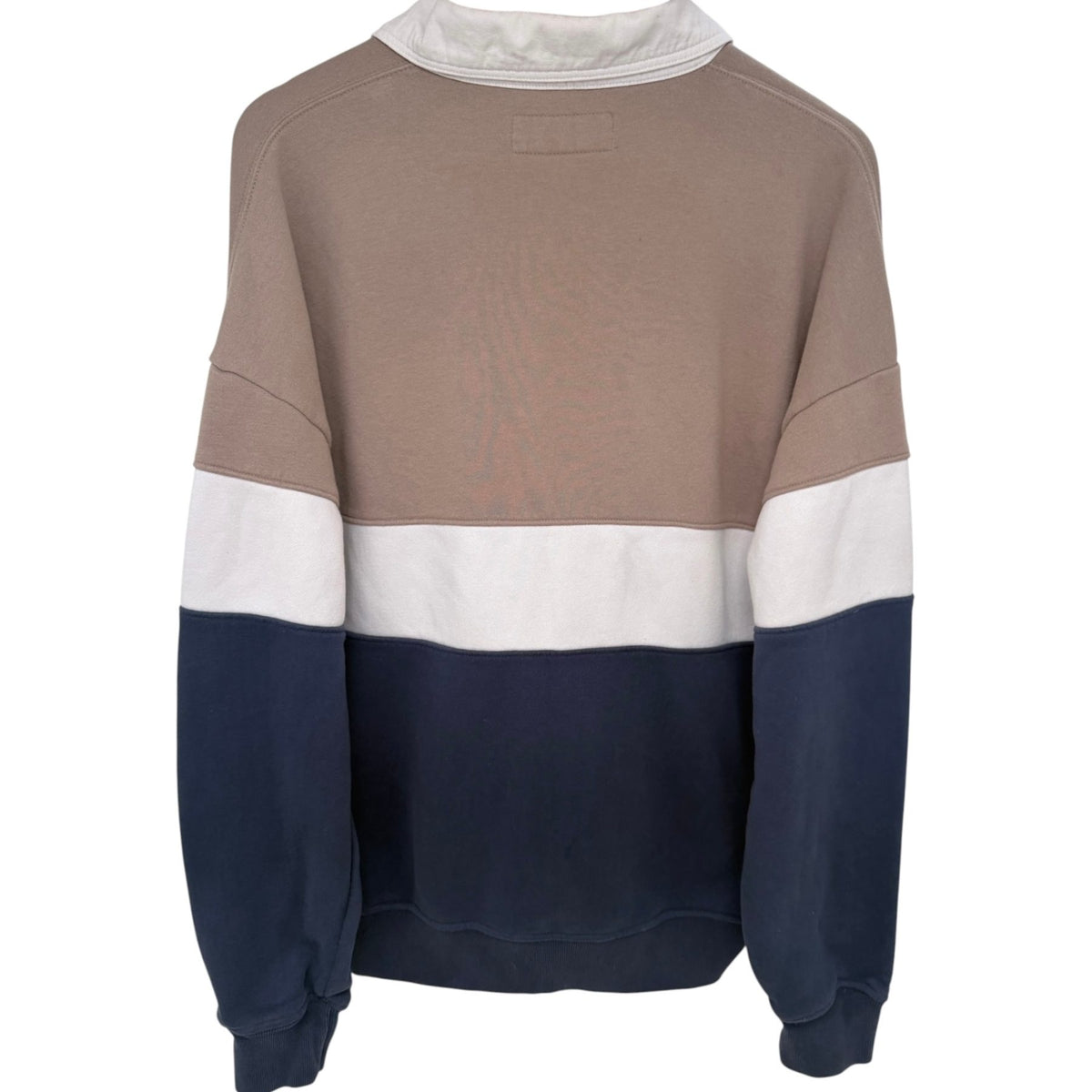 Abercrombie & Fitch Men's Blue Oversized Rugby Polo Sweatshirt Sweatshirt — back view