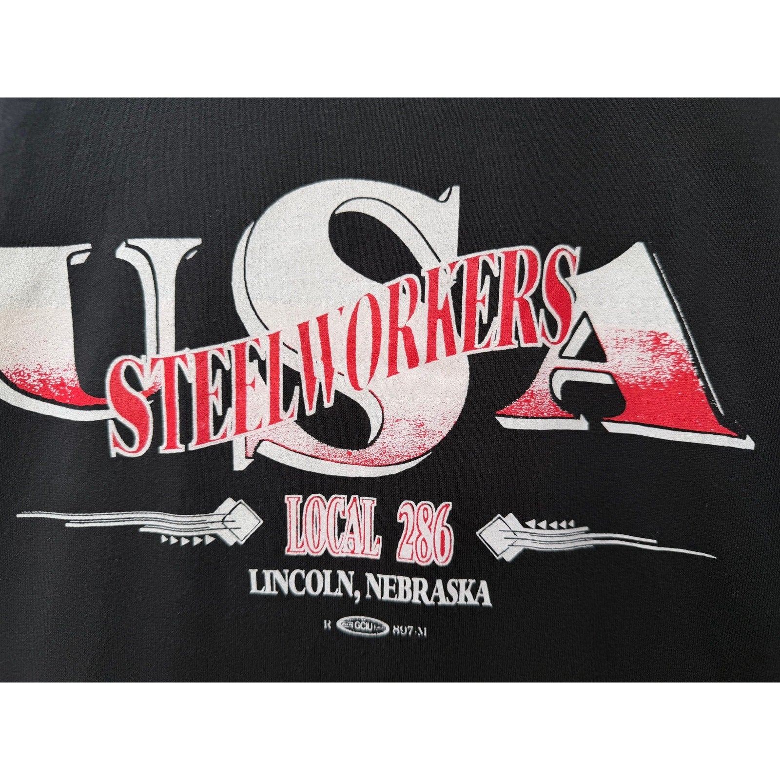 USA Steelworkers Local 286 T Shirt Mens Medium Black Union Graphic Nebraska
