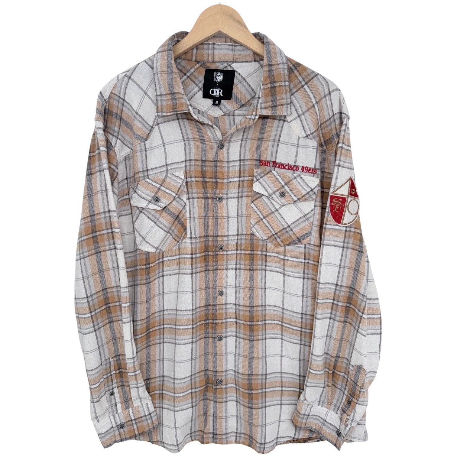 NFL San Francisco 49ers Flannel Shirt Mens XL Plaid Darius Rucker Button Up