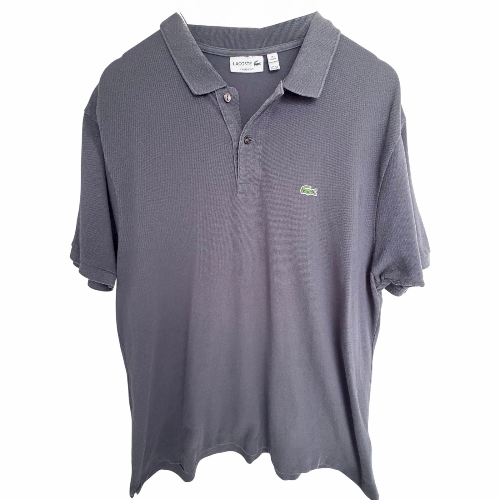 Lacoste Classic Fit Polo Shirt Mens XXL Gray Short Sleeve Cotton