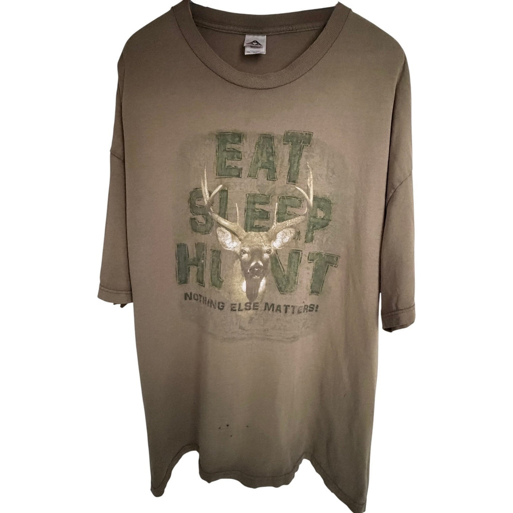 A A Activewear Mens Deer Hunting Graphic T Shirt Tan Size 3XL