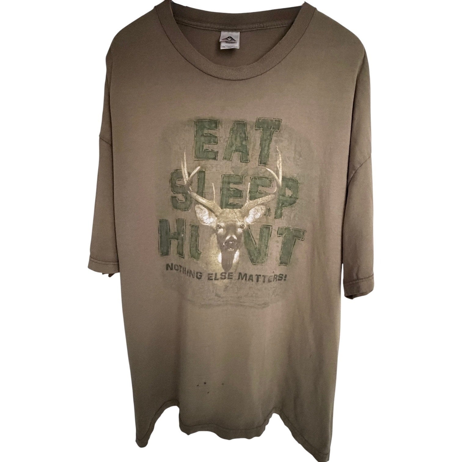 A A Activewear Mens Deer Hunting Graphic T Shirt Tan Size 3XL